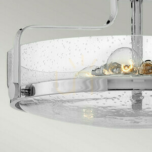 Elstead Harper Deckenleuchte 3×E27, poliertes Chrom, klares Blasenglas 46 cm small 1