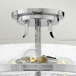 Elstead Harper Deckenleuchte 3×E27, poliertes Chrom, klares Blasenglas 46 cm small 2