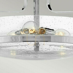 Elstead Harper Deckenleuchte 3×E27, poliertes Chrom, klares Blasenglas 46 cm small 3