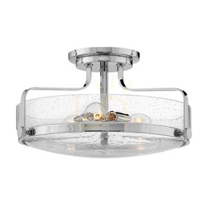 Elstead Harper Deckenleuchte 3×E27, poliertes Chrom, klares Blasenglas 46 cm small 0