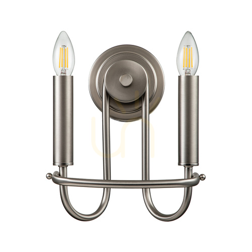 Prüfen Capitol Hill Wandleuchte - 2 Lichtquellen - Gebürstetes Nickel Elstead