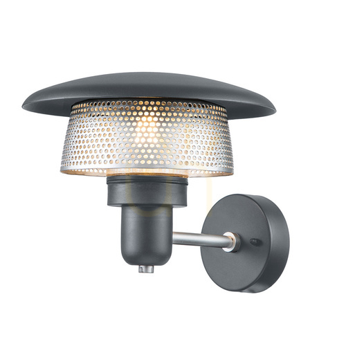 Prüfen Wandlaterne Saturne - 1 Lichtquelle - Grau Elstead