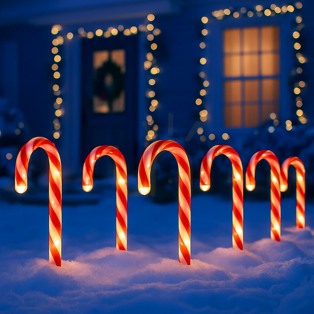 Rotes Zuckerstangen-Set 5 Stück 10 W IP44