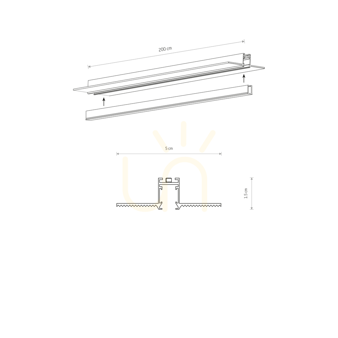 Aussicht NANO Lighting Rail - LVM RECESSED TRACK 2M 11731 Nowodvorski NANO Lighting Rail - LVM RECESSED TRACK 2M 11731 Nowodvorski