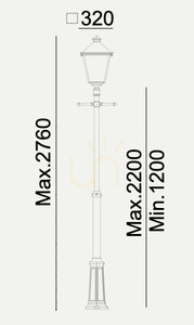 Norlys LONDON BIG 4125BL LED-Gartenlaterne schwarz, Teleskopmast 120–220 cm, 17,5 W, 4000 K small 1