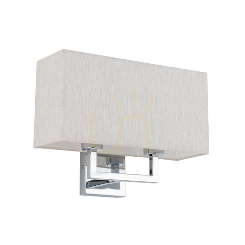 Prüfen HOTEL MOOD Wandleuchte 2xE27 Stoffschirm creme 35,5 cm Chrom 11784 Nowodvorski
