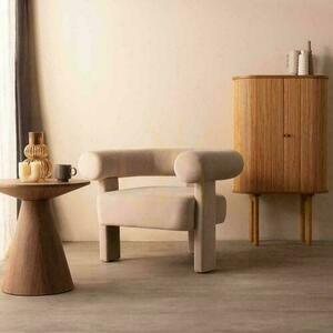 Loungesessel ATYPIQUE, hellbeige, Samt small 1