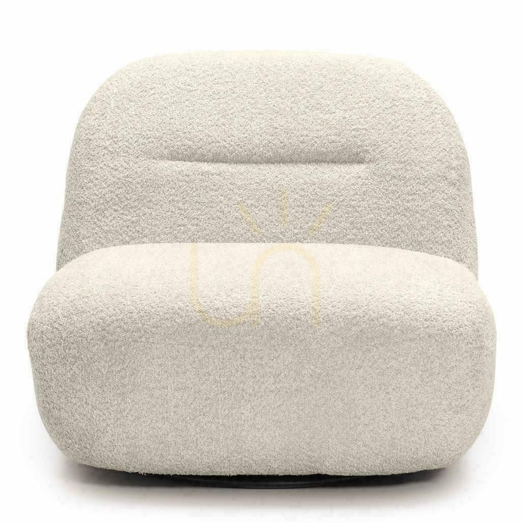Prüfen BOCHIC Sessel mit Drehfuß, Weiß, Boucle BOCHIC Sessel mit Drehfuß, Weiß, Boucle