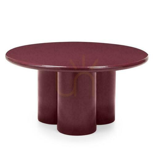 Prüfen Couchtisch 80 cm BURGUN Kastanienbraun mit glänzender Oberfläche