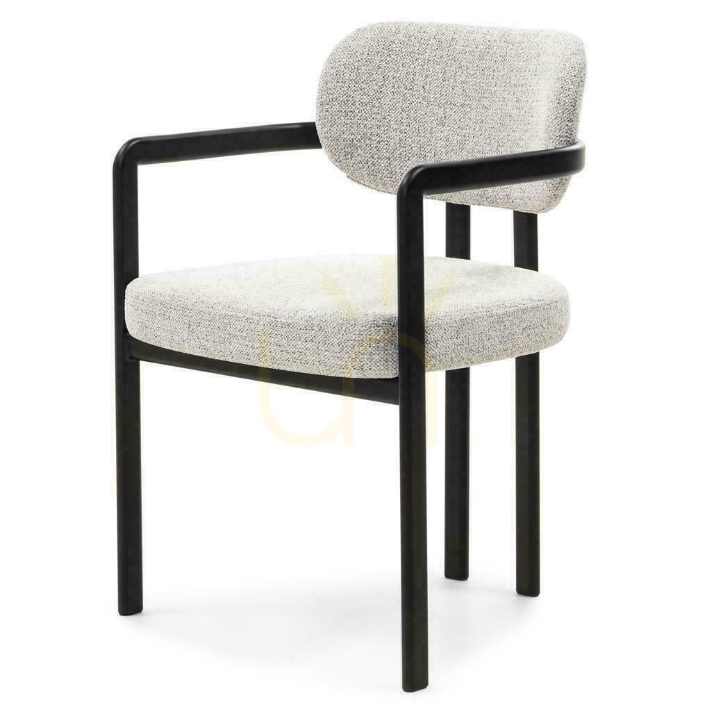 Anzeige FLAIRE Taupe gepolsterter Stuhl mit schwarzen Beinen FLAIRE Taupe gepolsterter Stuhl mit schwarzen Beinen