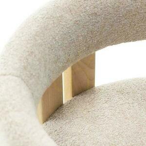 HARRIS Cremefarbener Bouclé-Stuhl mit Holzbeinen small 6