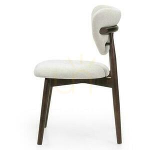 2er-Set JULIETTE Beige Stühle mit Beinen aus italienischem Nussbaum small 4