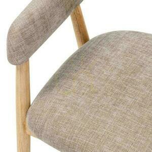 2er-Set LARIS Polsterstühle Dunkelbeige mit Eichenholzbeinen small 2