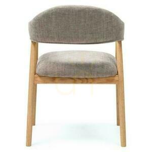 2er-Set LARIS Polsterstühle Dunkelbeige mit Eichenholzbeinen small 4