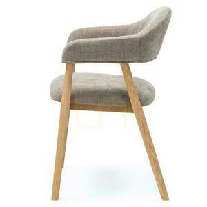 2er-Set LARIS Polsterstühle Dunkelbeige mit Eichenholzbeinen small 6