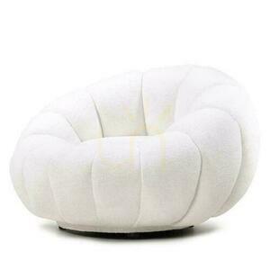 LOEL Weißer Bouclé-Schwamm mit Drehfuß 2 LOEL Weißer Bouclé-Schwamm mit Drehfuß small 2