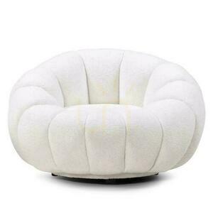 LOEL Weißer Bouclé-Schwamm mit Drehfuß 0 LOEL Weißer Bouclé-Schwamm mit Drehfuß small 0