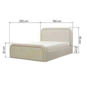Polsterbett 140x200 cm LORENZ Beige mit Ablagefach small 9