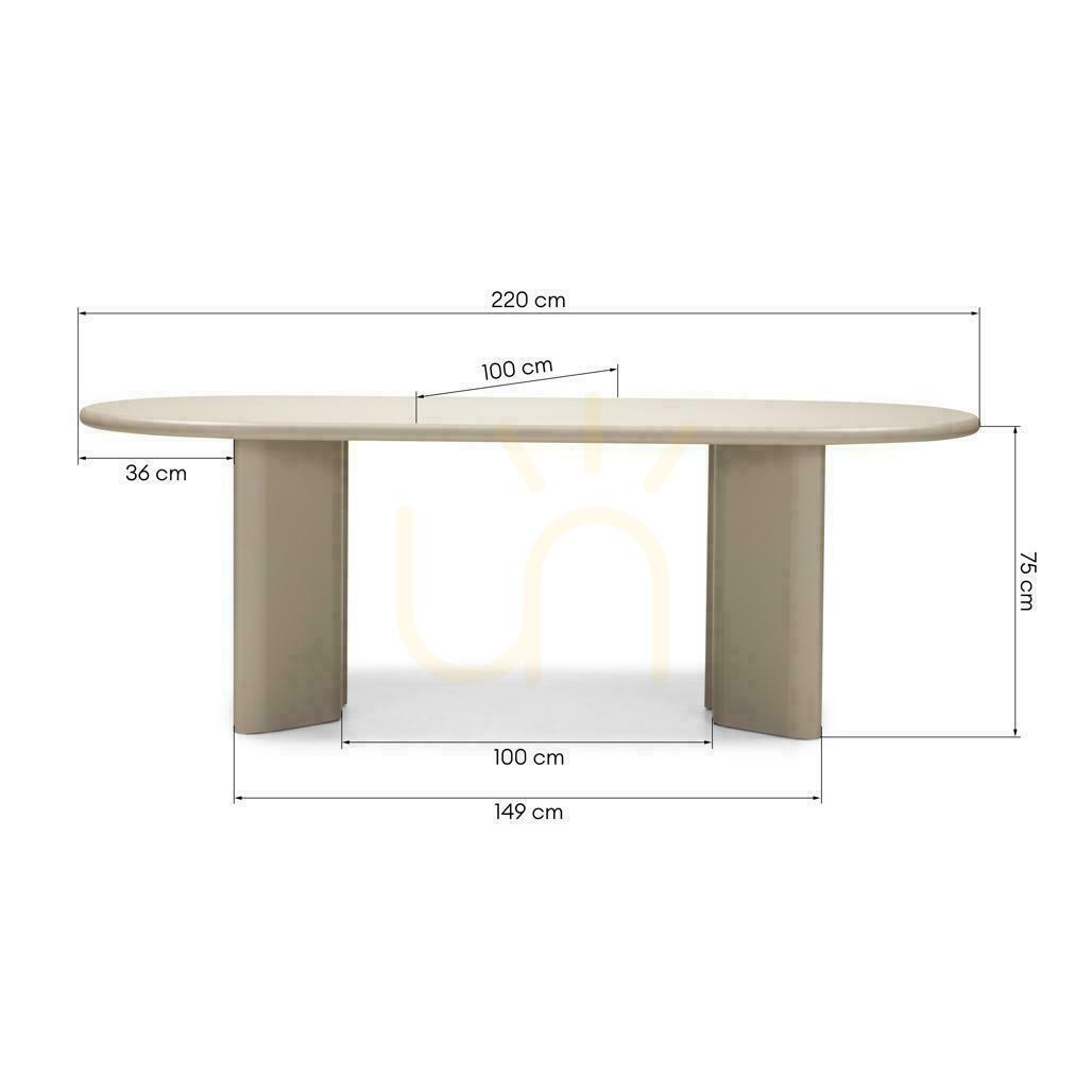 Anzeige Esstisch 220 cm LOREN Dunkelbeige Esstisch 220 cm LOREN Dunkelbeige