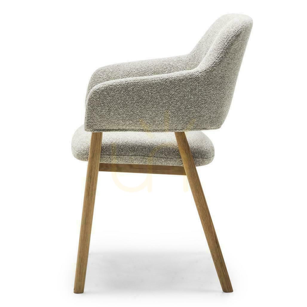 Vorschau 2er-Set LORA Polsterstühle Hellgrauer Boucle mit Eichenholzbeinen 2er-Set LORA Polsterstühle Hellgrauer Boucle mit Eichenholzbeinen