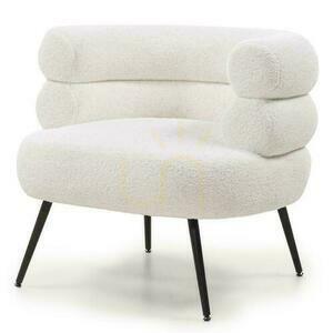 MAGNIFIQUE Gepolsterter Sessel Ecru mit schwarzen Beinen small 2