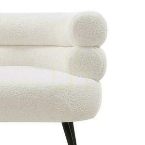 MAGNIFIQUE Gepolsterter Sessel Ecru mit schwarzen Beinen small 4