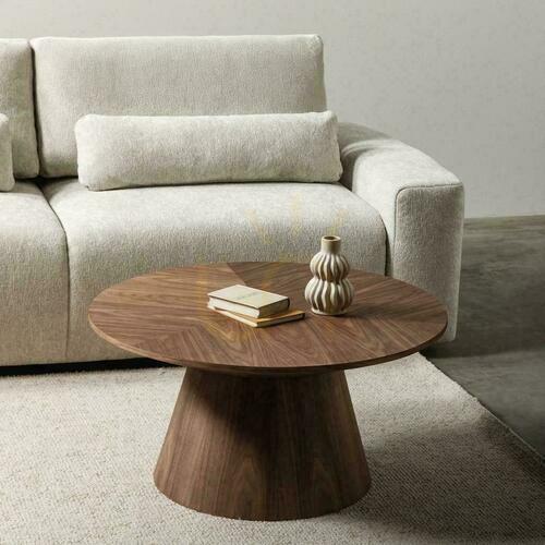Prüfen MARIEL Couchtisch rund 90 cm Nussbaum furniert