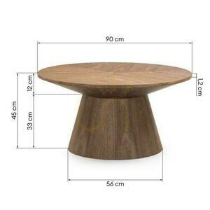 MARIEL Italienischer Nussbaum Couchtisch rund 90 cm small 6