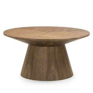 MARIEL Italienischer Nussbaum Couchtisch rund 90 cm small 0