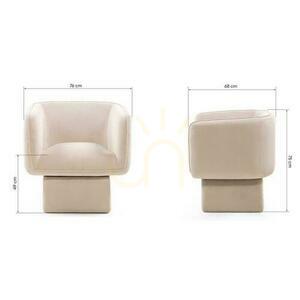 MAREL Drehsessel Hellbeige mit Samt small 3