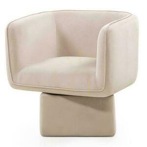 MAREL Drehsessel Hellbeige mit Samt small 8