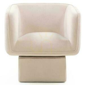 MAREL Drehsessel Hellbeige mit Samt small 0