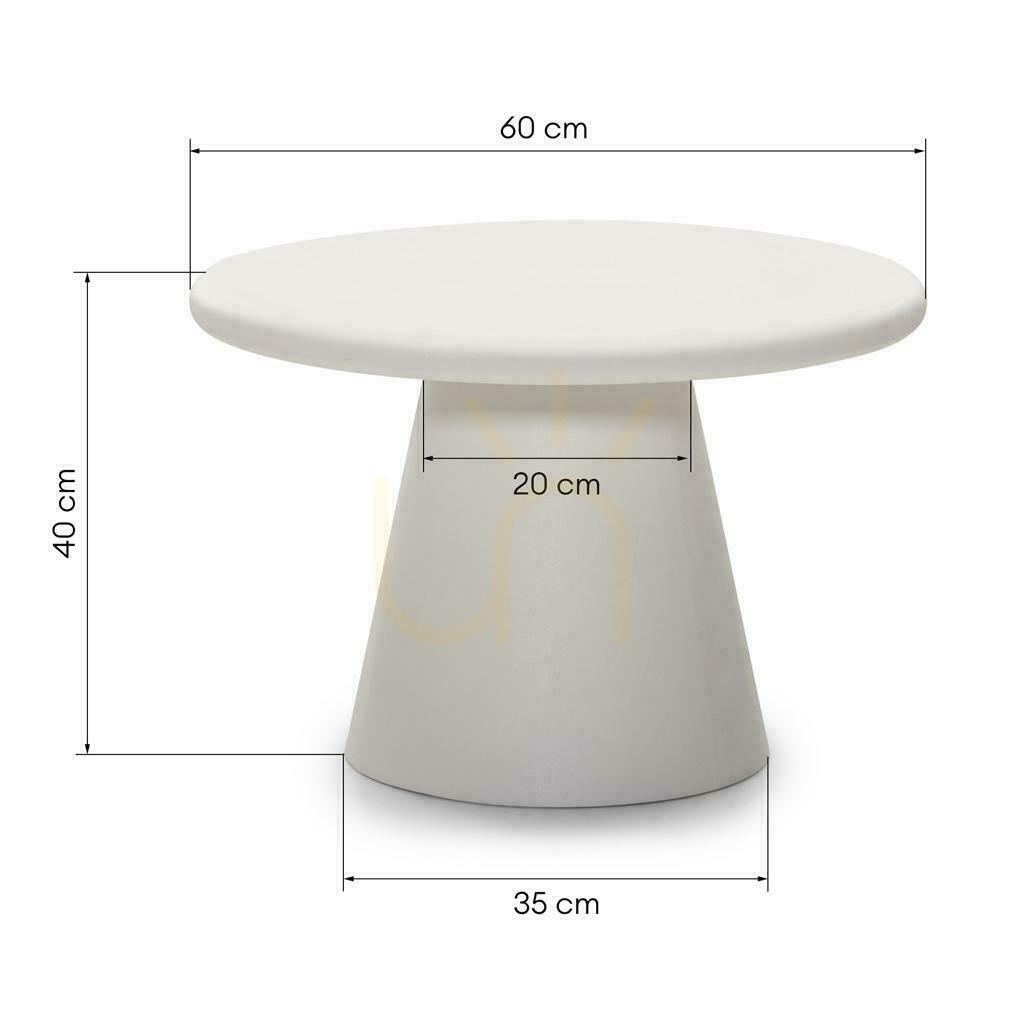 Prüfen Couchtisch 60 cm METRE Ecru mit Mikrozementbeschichtung Couchtisch 60 cm METRE Ecru mit Mikrozementbeschichtung