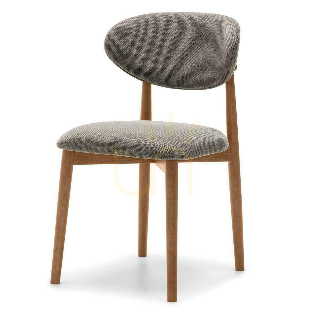 Set of 2 MIA Dark Gray/Dark Walnut Upholstered Chairs