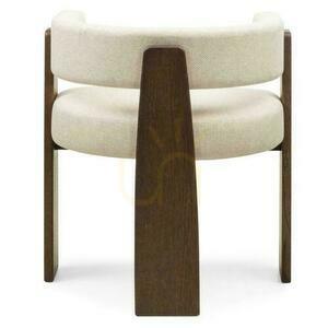 MOCHA Beige Stuhl mit Eiche Mokka Beinen small 5