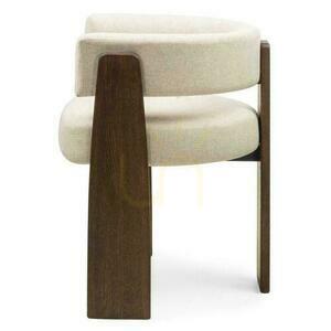 MOCHA Beige Stuhl mit Eiche Mokka Beinen small 6