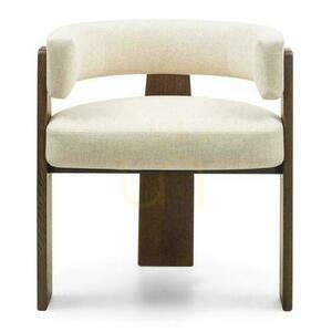 MOCHA Beige Stuhl mit Eiche Mokka Beinen small 0