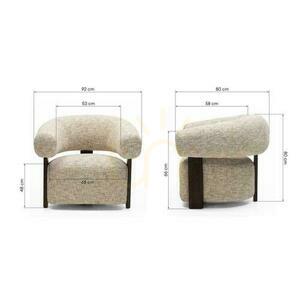 Sessel MONIQUE Weiß und Grau mit Nussbaumfüßen small 7