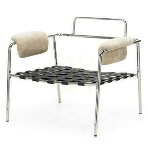 MOYA Sessel Beige mit Chromfüßen 5 MOYA Sessel Beige mit Chromfüßen small 5