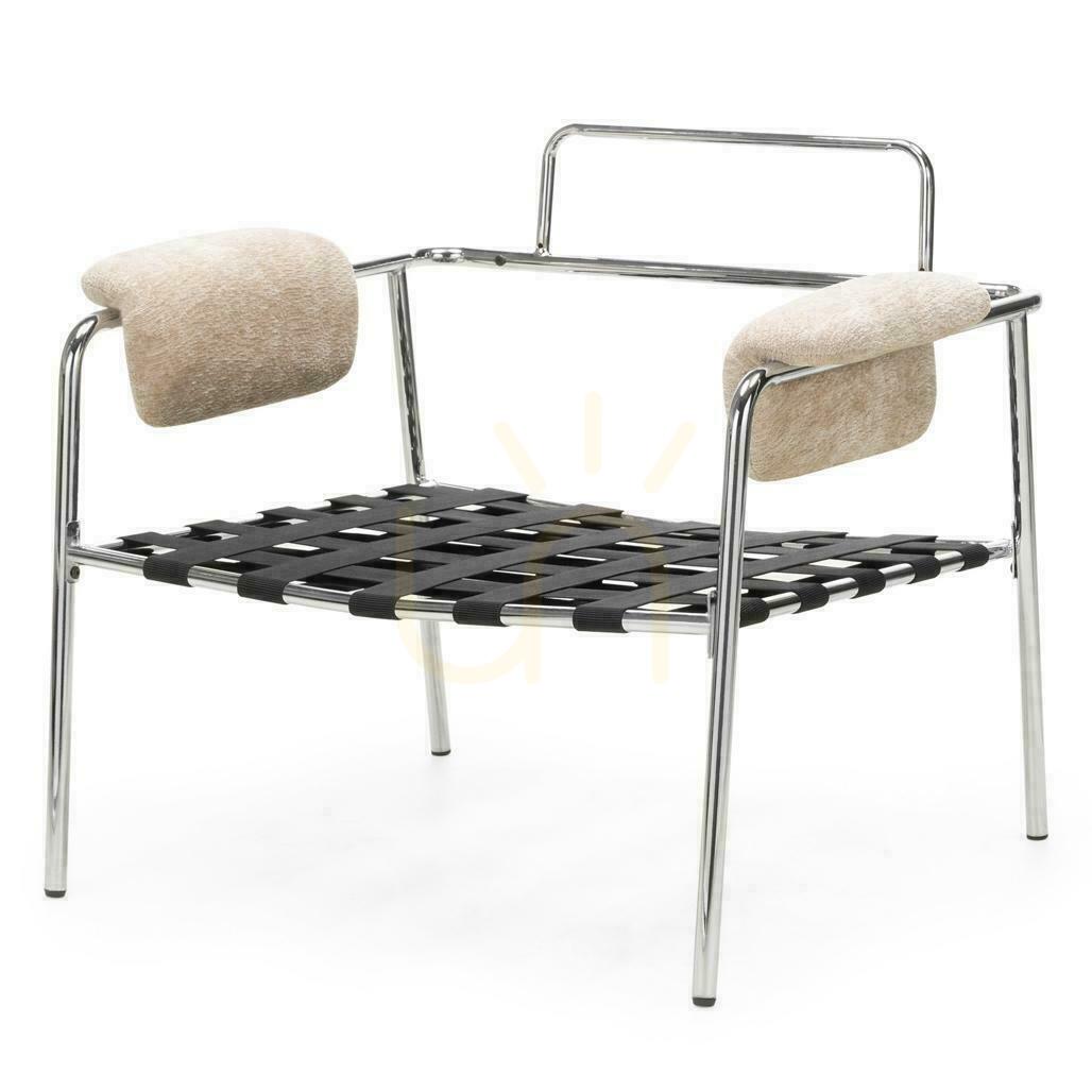 Prüfen MOYA Sessel Beige mit Chromfüßen MOYA Sessel Beige mit Chromfüßen