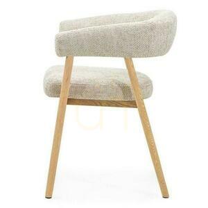2er-Set MUE Polsterstühle Beige mit Eichenholzbeinen small 5
