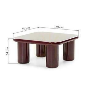 Couchtisch 70 cm MURIEN Kastanienbraun/Kirsche mit Glanz small 5