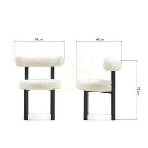 2er Set PERER Stühle in Ecru mit schwarzen Beinen small 6