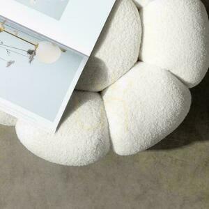 PERLE Weißer Boucle-Pouf small 1