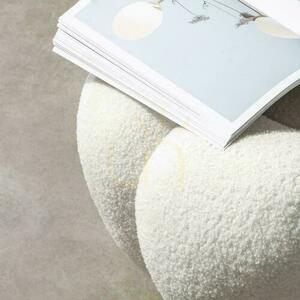 PERLE Weißer Boucle-Pouf small 2