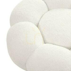 PERLE Weißer Boucle-Pouf small 3