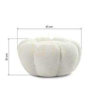PERLE Weißer Boucle-Pouf small 5