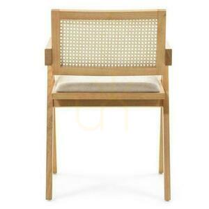 Armlehnstuhl Nova Nook RENE, Esche natur, Rattan und beiger Stoffbezug small 2