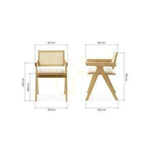 Armlehnstuhl Nova Nook RENE, Esche natur, Rattan und beiger Stoffbezug small 6