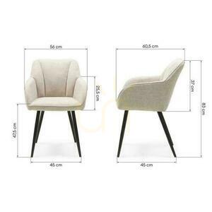 2er-Set RUSSO Cappucino-Stühle mit schwarzen Beinen small 7